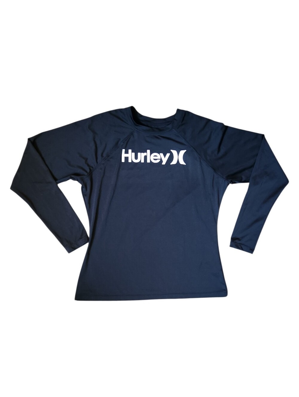 Hurley Women's Black Long-Sleeve Logo Rash Guard UPF 50+ Size M